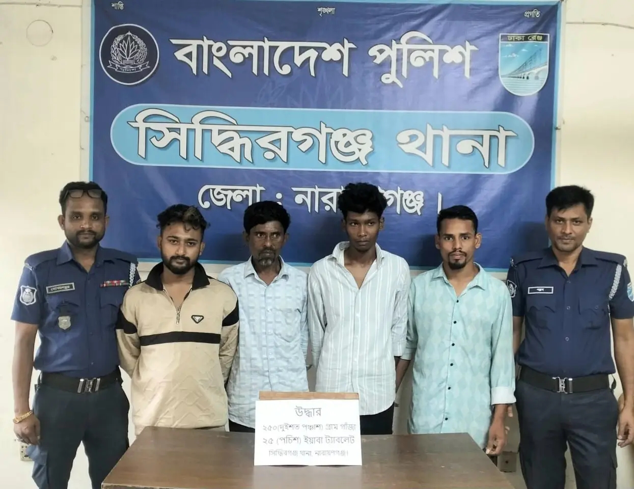 সিদ্ধিরগঞ্জে থানা পুলিশের অভিযানে মাদকসহ ৪ জন গ্রেফতার