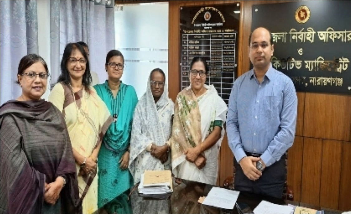 নারায়ণগঞ্জ সদর ইউএনও’র সাথে জেলা মহিলা পরিষদের সৌজন্য সাক্ষাৎ, যৌথভাবে কাজ করার আশাবাদ